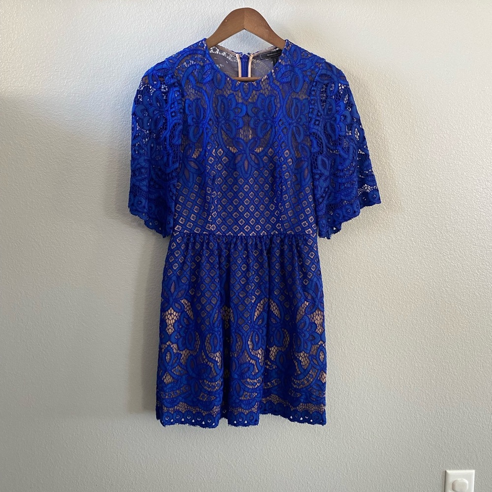 BCBGMaxAzria Royal Blue Lace Short Dress